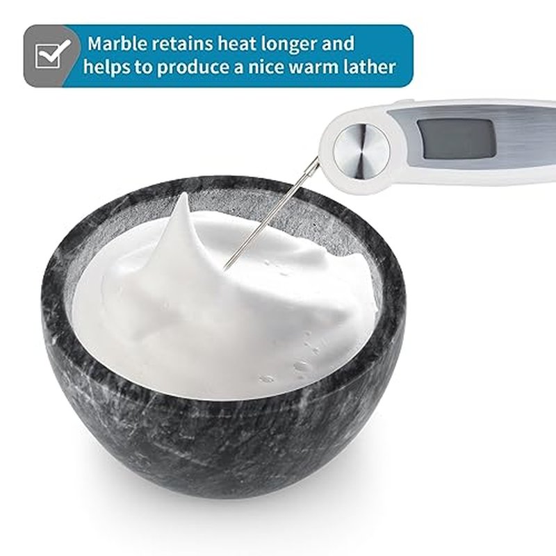 MDLUU Marble Shaving Soap Bowl, 4.7" Shaving Soap and Cream Bowl, Natural Marble Stone Bowl, Keep Lather Warm for Man's Wet Shave (Black)