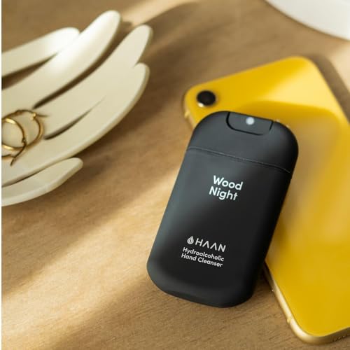 HAAN Hydrating Hand Cleansing Spray - Hydrating Cleansers for Fresh Hands - Moisturizes and Refreshes - Travel Size - Wood Night - 3 pc