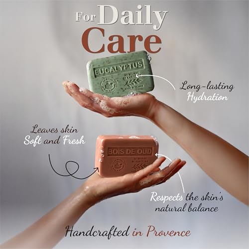 Lavender Exfoliating Bar Soap - French Milled Hand & Body Soap, 3 Pack