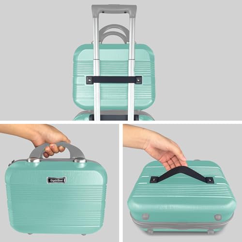 14 Inch Waterproof Hard Shell Makeup Case - Green, Travel & Organizer