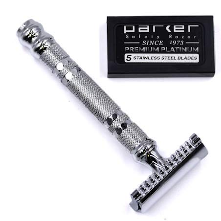 Parker 24C Deluxe Chrome Open Comb Safety Razor – Double Edge Shaving System
