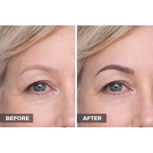 Grey Eyebrow Pencil for Older Women, Gray Eyebrow Pencil for Grey Hair with Spoolie, Micro Brow Pencil for Women, Natural Looking, Hair-Like Stroke, Gray, YES.EYE DO
