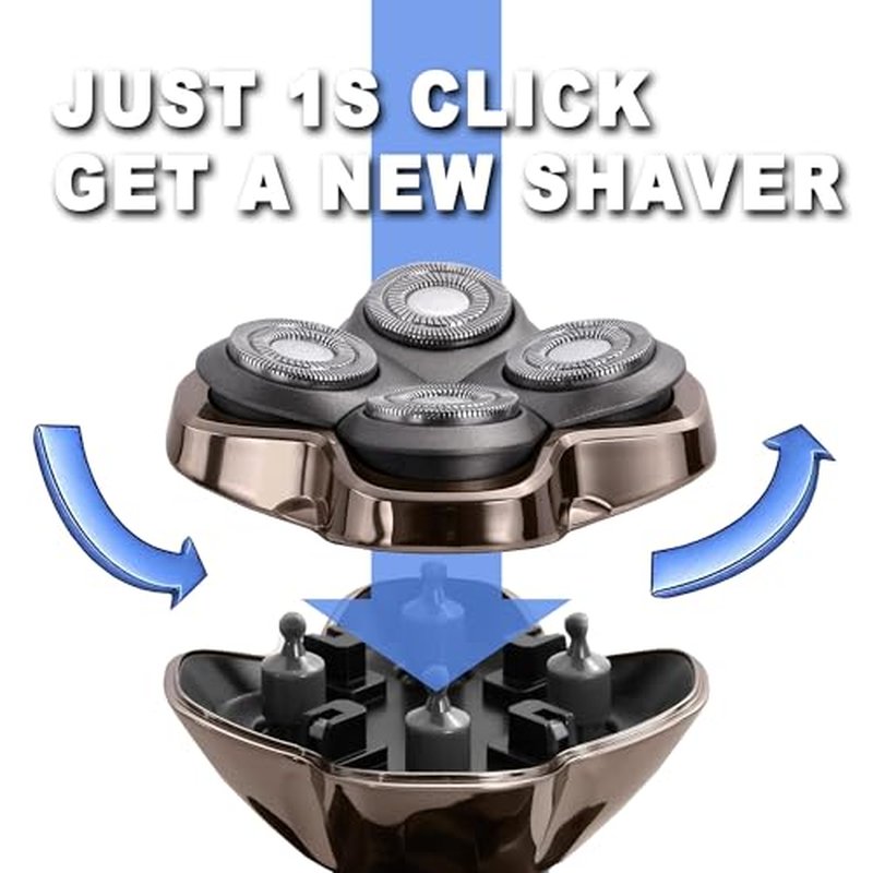 2 Pack Pro 4 Shaver Replacement Blades Compatible with Skull Pitbull Series Head Shavers & Palm Shavers,Skull Shaver Replacement Heads for Wet & Dry Shaving