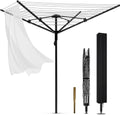 Heavy Duty Outdoor Umbrella Clothesline with 12 Lines & Adjustable Height