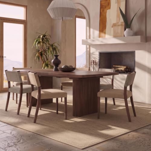5x7 Washable Non-Slip Jute Area Rug for Bedroom - Solid Design
