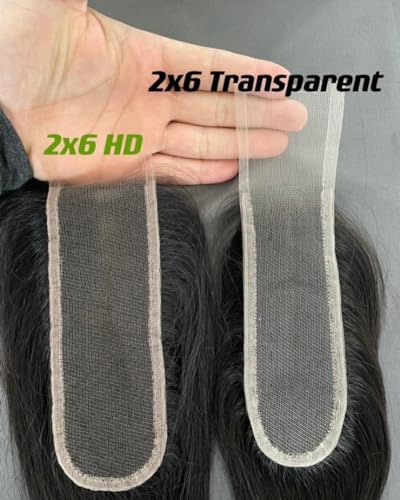 14 Inch HD Swiss Lace Melt Skin Lace Closure Long Deep Parting Human Hair - Natural Black