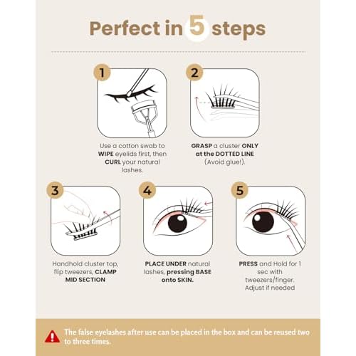 Self Adhesive Eyelashes Glue Free Lash Clusters Easy Removal Ultra Thin Lightweight Press on lashes Natural Wispy 10-14mm Fluffy False Eyelashes 90 Clusters Lash Clusters Kit