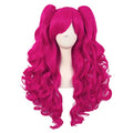 MapofBeauty Lolita Long Curly Pink Ponytail Clip-On Wig for Cosplay