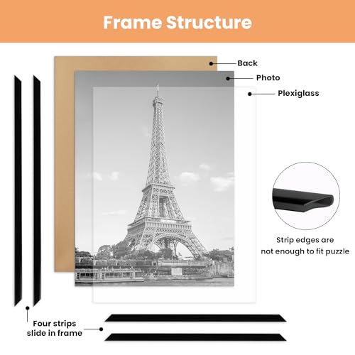 Upsimples 27x40 Poster Frame - Black, Easy Slide-In Assembly, 3 Pack - Variation: Black / 27x40