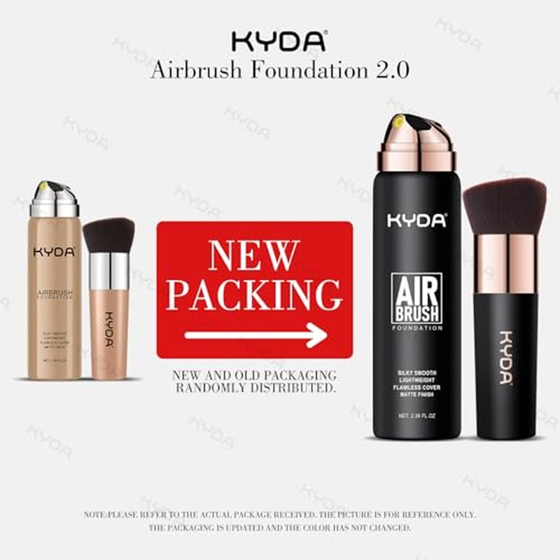 KYDA AirBrush Foundation Spray, Silky Foundation Mist Makeup, Flawless Coverage for Smooth Creamy Nude Finish, Breathable Blendable Lasting Formula, Moisturizing Makeup Primer-#220 Natural Beige