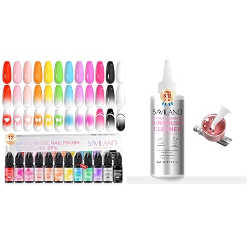SAVILAND Airbrush Gel Nail Polish & Airbrush Cleaner Instant Cleaning