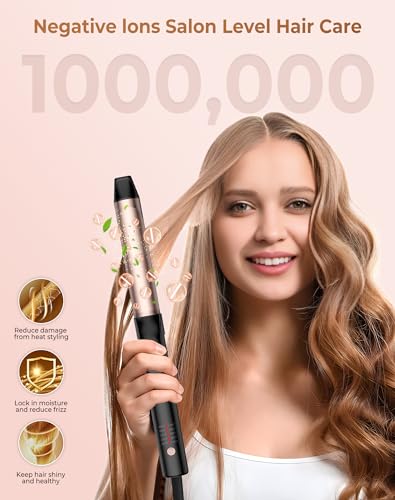 Black Ukliss 1.25 Inch Automatic Rotating Curling Iron with Dual Voltage