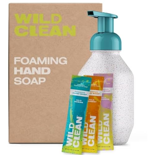 Hand Soap Starter Kit - 1 Refillable Hand Soap Container + 3 Powder Refills, Variety Scents, Eco-Friendly Products & Cleaning Supplies, 3 x 11 Fl oz Bottles (33 FL oz total)