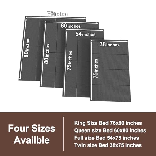 BBX-G 54x75 Inch Foldable Spring Box Bunkie Board - Low Profile, Moisture Resistant, Noise Minimizing Bed Support