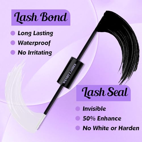 WENDY Lash Extension Kit Lash Clusters Kit D Curl Cluster Lashes 30+40D Individual Lashes with Lash Bond and Seal Lash Applicator Lash Glue Remover Brush Eyelash Clusters(30D+40D-D Kit,16-20mm)