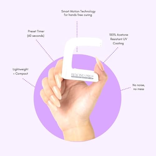 Kiara Sky UV Nail Lamp, LED Nail Lamp, Cordless & Rechargeable Nail Dryer Flash Cure UV Light Bundle - Minilamp with Button