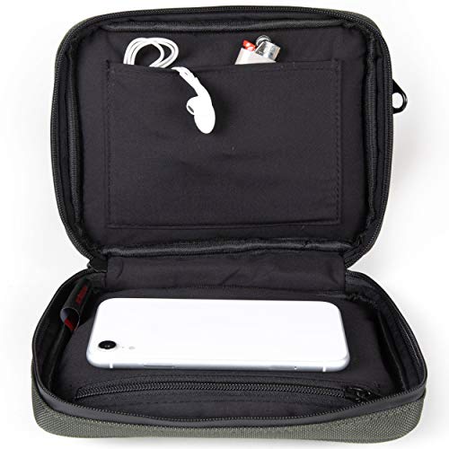 Green 5 Inch Lockable Odor Sealing Pouch with Hidden Storage - Carbon-Lined