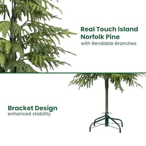 5FT Artificial Norfolk Pine Tree Indoor Outdoor Faux Evergreen Holiday Decor