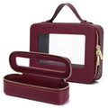 Pinkmik Travel Clear Makeup Bag B4 Burgundy L Slim Portable Organizer