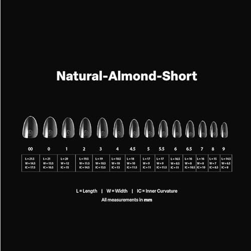 Apr?s Gel-X¢ç Almond Box of Nail Tips | 280 Gel-X Tips, Soft Tips, 14 Sizes 00-9 | Half-sizes Included (Natural Almond Short, 280 Count)
