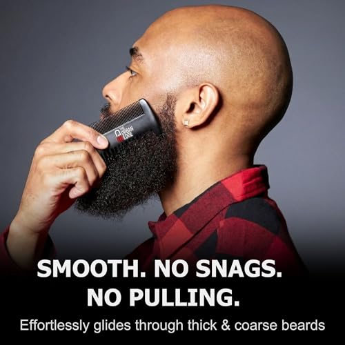 That Urban Edge Wooden Beard Comb for Men | Anti-Static Dual-Sided Wide & Fine Tooth Beard Pick & Mustache Comb | Smooth No-Snag Grooming, Pocket-Size Detangler