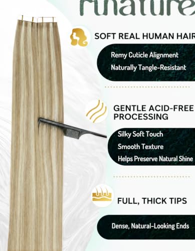Tape-In Hair Extensions 20pcs 22 Inch 50g Real Human Hair - Variation #8P60