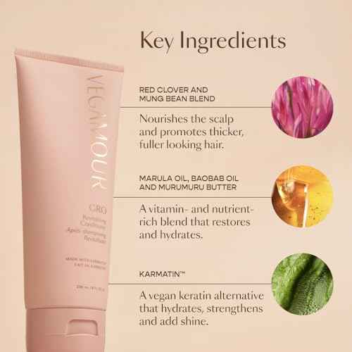 VEGAMOUR GRO Revitalizing Conditioner | Smooths, Strengthens and Adds Shine to Thinning Hair | Clean, Vegan, Cruelty-Free, Clinically Proven and Color Safe