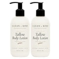 Vanilla Tallow Body Lotion Pack of 2 - 8 oz Natural Moisturizer for Sensitive Skin