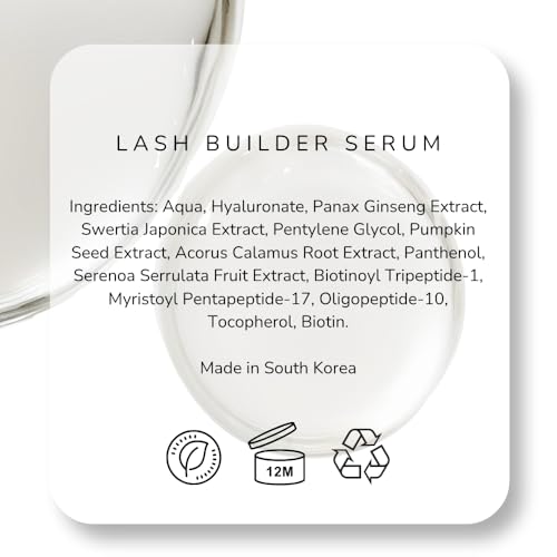 Emani Lash Builder Serum Lash Serum for Eyelash Growth, Clinically Tested for Results in 6 to 8 Weeks, Eyelash Treatment for Longer & Thicker Lashes, Safe for Extensions & False Lashes, 0.10 Fl. Oz.