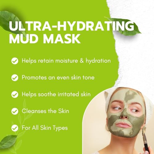 Green Tea Matcha Mud Mask 3-Pack with Volcanic Clay & Aloe Vera - Hydrating Facial Mask