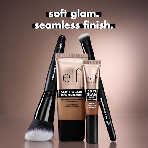 e.l.f. Smooth Swipe Foundation Brush, Face Makeup Brush For A Natural-Looking Finish, For Liquid & Cream Formulas, Vegan & Cruelty-Free