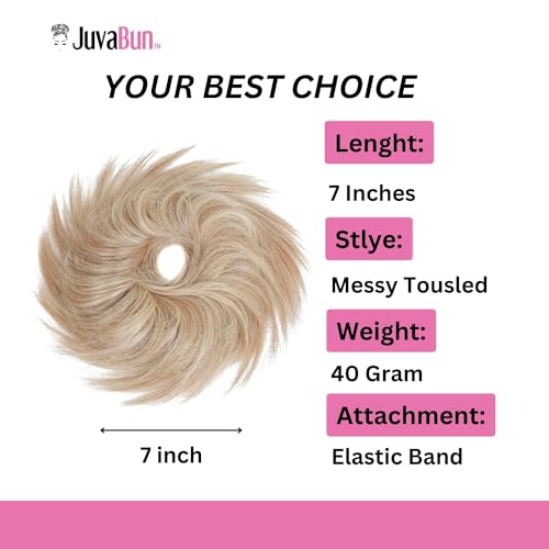Gold Messy Bun Hair Piece for Women - Voluminous Instant Updo, Washable & Comfortable