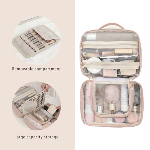 RIGHT AWAY Women's Waterproof Travel Toiletry & Makeup Bag with Compartments