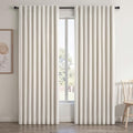 Topfinel Blackout Curtains 60W x 90L Linen Look for Sliding Doors - Pack of 2, Birch