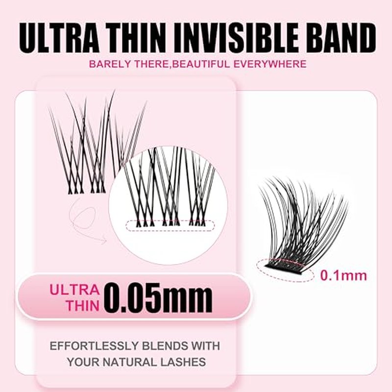 Flare Lashes With Invisible Band DiyNatural Eyelash Extension Bond SealEyelash Glue and Lash Remover Beginner FriendlyIndividual Lashes Waterproof and Long lastingMakeup For Girl Cosmetic.