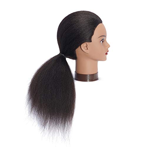 Headfix Mannequin Head with 100% Real Hair for Hairdressing Practice, Clamp Stand Included