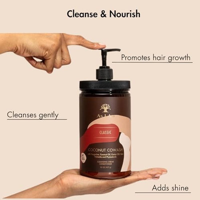 As I Am Coconut Cowash Cleansing Conditioner - 32 ounce - Gentle Daily Cleanser for Hair and Scalp - Adds and Preserves Moisture