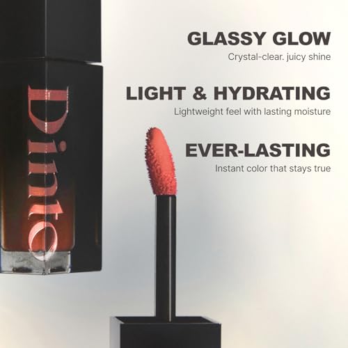 DINTO Blur-Glowy Lip Tint - Glossy Finish, Hydrating, Long Lasting, Lightweight Texture, Non-Sticky, Vegan & Cruelty-Free, K beauty (217 Pax Romana, 0.11 fl.oz) (30 colors)