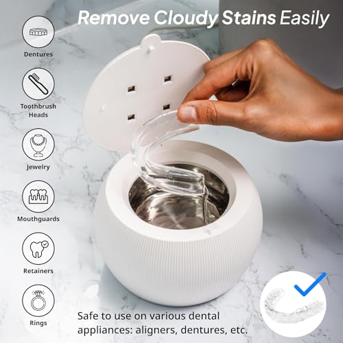 Ultrasonic Retainer Cleaner with UV Disinfection - Deep Clean & Sanitize in 5 Minutes