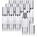 JUVITUS (12 Pack) 1 oz Airless Silver Matte Plastic Spray Bottle