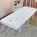 White Reusable Massage Table Sheets 75x31.5 Inches with Face Hole - Waterproof & Oilproof Fitted Bed Cover
