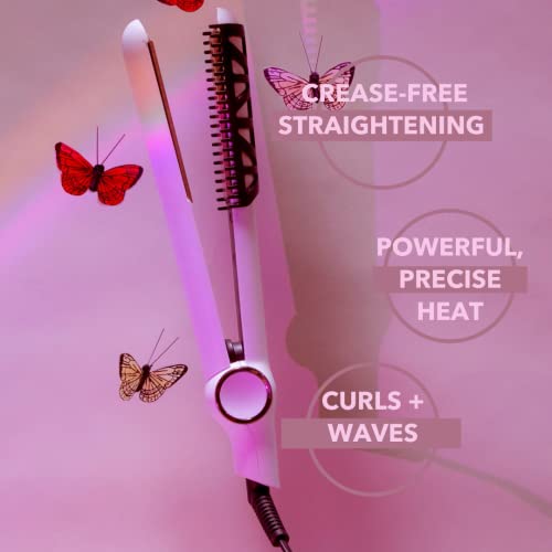 Ceramic Hair Straightener Flat Iron for All Hair Types - White