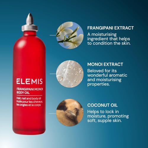 ELEMIS Frangipani Monoi Body Oil 100ml - Nourishing Hydrating Skin & Hair Treatment