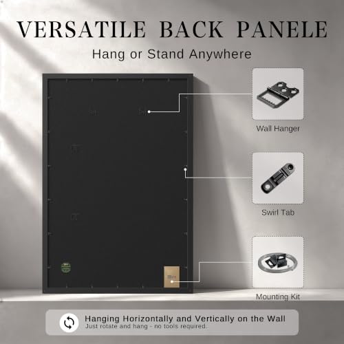 24x36 Poster Frame Black Wood Wall Display Frame 2 Pack - Elegant & Durable