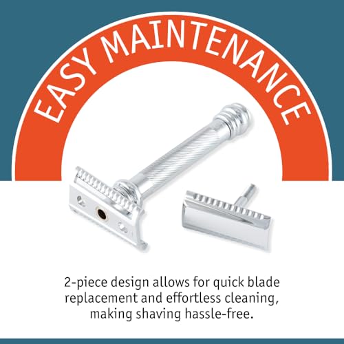 Merkur 39C Double Edge Safety Razor - Long Handle, Slant Bar, Made in Germany - Pack of 1