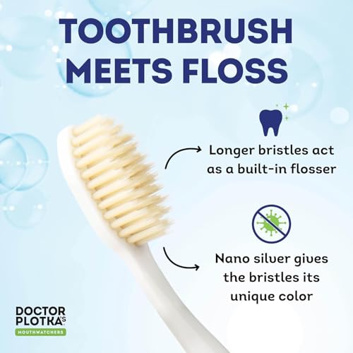 MOUTHWATCHERS Soft Flossing Manual Toothbrush Pack of 6 (2 x 3)