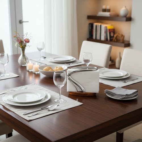 Modern Metal & Wood Napkin Holder for Kitchen & Dining Tables - 7.5in