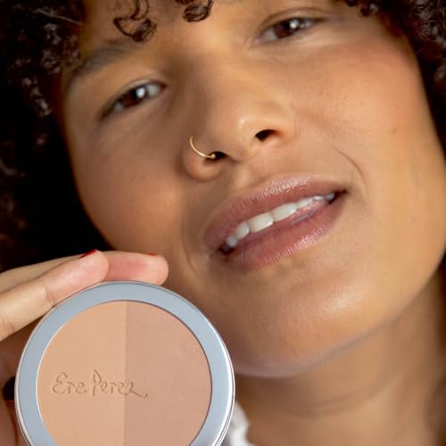 Rice Powder Blush and Bronzer Duo - Matte Terracotta & Rusty Rose, 0.32oz - Roma Variation