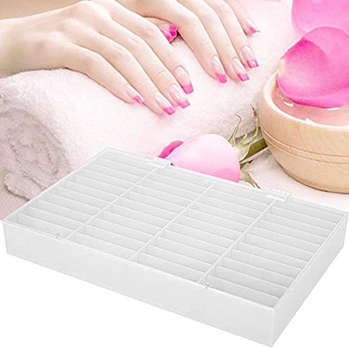 StepOK Nail Display Box with 44 Dividers – Clear Nail Art Organizer