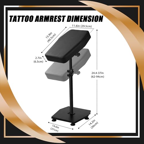 Adjustable Tattoo Arm Rest Stand with Tilt and Soft Pillow - Heavy Duty Support